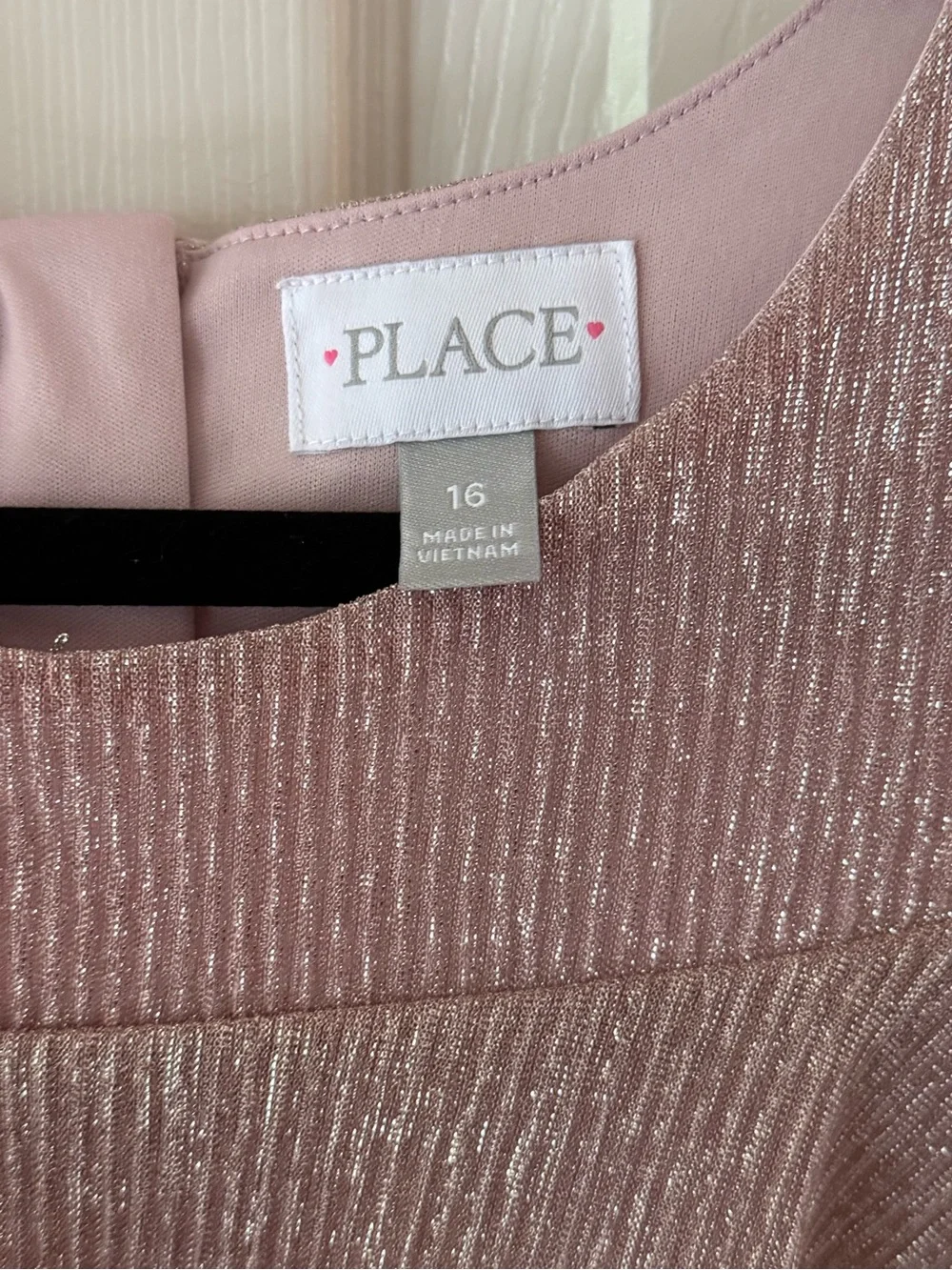 The Children’s Place Girls Pink Shimmer Cold Shoulder Party Dress Size 16